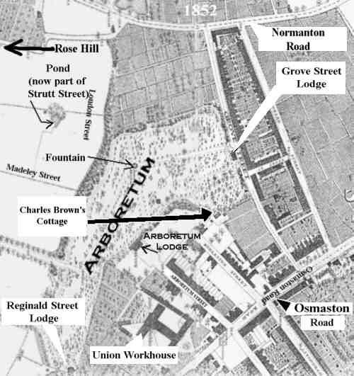 Copy of an 1852 map showing the Arboretum and surrounding area