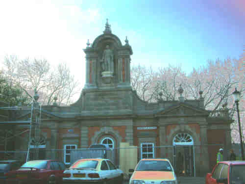 Arboretum Square Lodge clad in steel and scaffolding