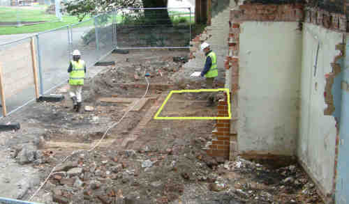 Archeaologists excavating the pavilion water tower site site